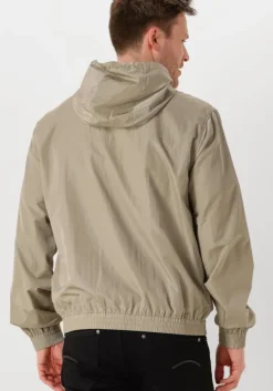 khaki calvin klein jack nylon hooded windbreaker