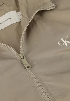 khaki calvin klein jack nylon hooded windbreaker
