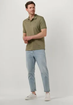 khaki calvin klein polo smooth cotton slim polo
