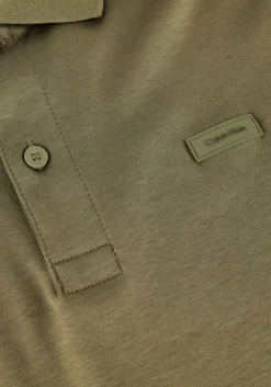 khaki calvin klein polo smooth cotton slim polo