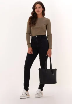 khaki calvin klein trui bust detailing tight sweater