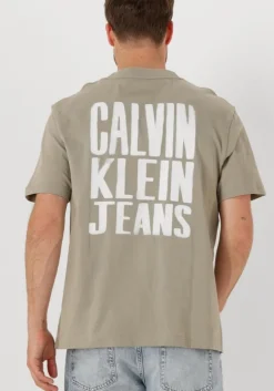 khaki calvin klein t-shirt painted calvin klein jeans tee