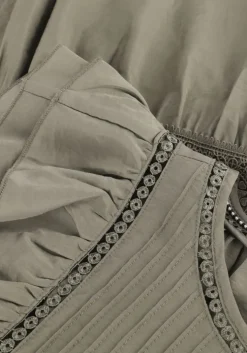 khaki co'couture mini jurk callumcc frill pintuck dress