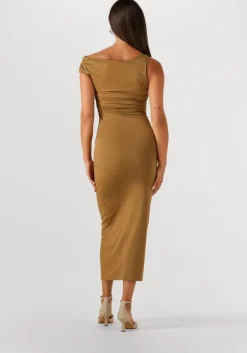 khaki edited midi jurk robinia dress