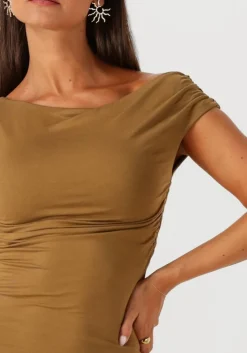 khaki edited midi jurk robinia dress