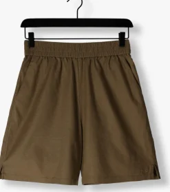 khaki gestuz korte broek lizagz linen hw shorts