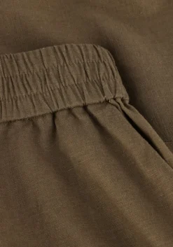 khaki gestuz korte broek lizagz linen hw shorts