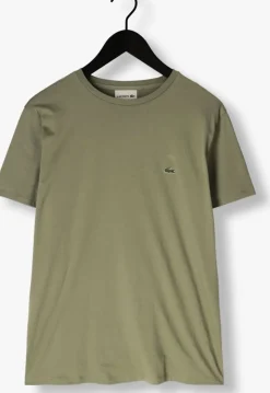 khaki lacoste t-shirt 1tht1 mens tee-shirt 12