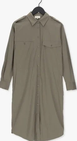 khaki levete room midi jurk isla solid 44 dress