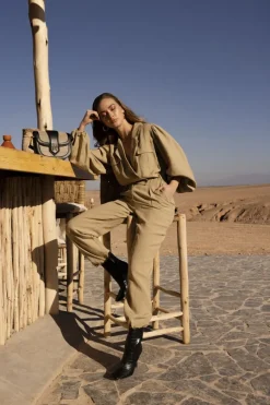 khaki notes du nord jumpsuit gleena jumpsuit