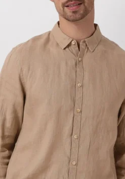 khaki scotch & soda casual overhemd linen shirt with roll-up