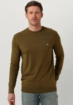 khaki scotch & soda trui essentials - ecovero viscose-blend crewneck pullover