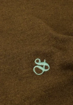 khaki scotch & soda trui essentials - ecovero viscose-blend crewneck pullover