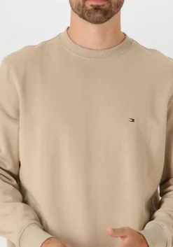 khaki tommy hilfiger trui essential terry crewneck