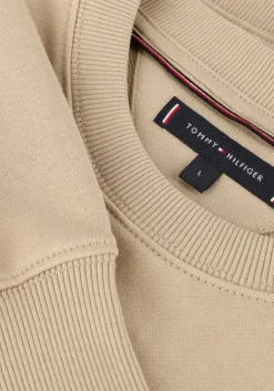 khaki tommy hilfiger trui essential terry crewneck