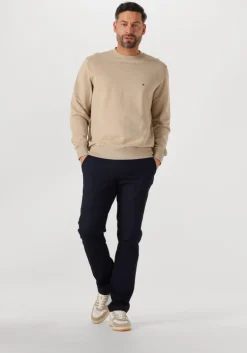khaki tommy hilfiger trui essential terry crewneck