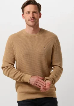 khaki tommy hilfiger trui refined structure cr