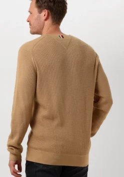 khaki tommy hilfiger trui refined structure cr