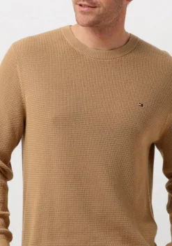 khaki tommy hilfiger trui refined structure cr