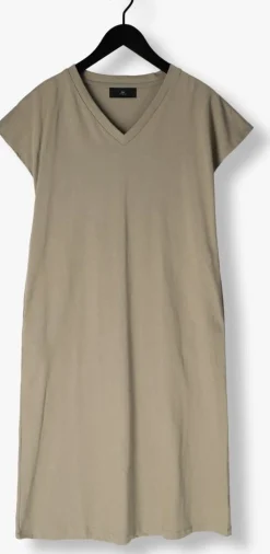 khaki withblack midi jurk wblcarma long v-neck dress