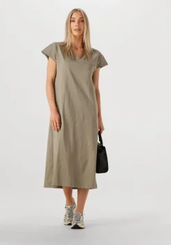 khaki withblack midi jurk wblcarma long v-neck dress