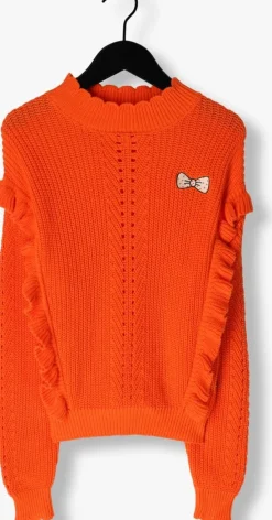 koraal carlijnq trui bow-girls sweater with ruffles