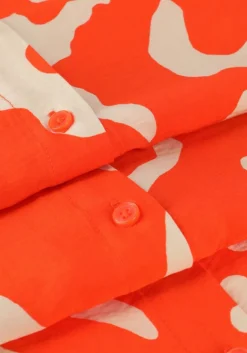 koraal object midi jurk jacira tilda l/s shirt dress