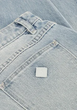 lichtblauwe abrand jeans slim fit jeans high straight tall gia