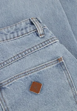 lichtblauwe abrand jeans straight leg jeans super wide loretta