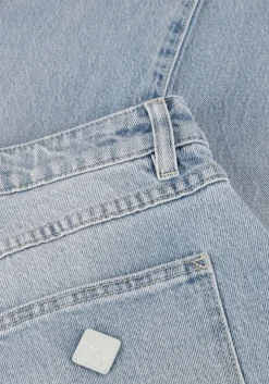 lichtblauwe abrand jeans wide jeans mid baggy gia