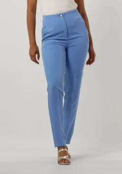 lichtblauwe access pantalon high-waist pants with seam detail