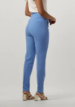 lichtblauwe access pantalon high-waist pants with seam detail