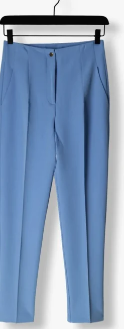 lichtblauwe access pantalon high-waist pants with seam detail