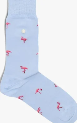 lichtblauwe alfredo gonzales sokken flamingos