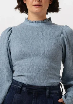 lichtblauwe antik batik top angelie smock blouse