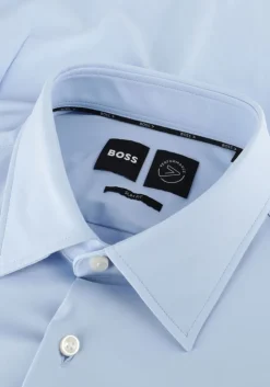 lichtblauwe boss black klassiek overhemd p-hank-kent-c1-222