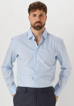 lichtblauwe boss black klassiek overhemd h-hank-kent0c1-214