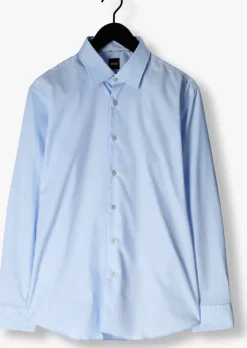 lichtblauwe boss black klassiek overhemd h-hank-kent0c1-214