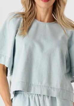 lichtblauwe by-bar blouses olivia bleeched denim blouse