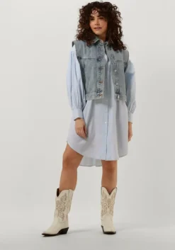 lichtblauwe by-bar mini jurk sarah chambray dress