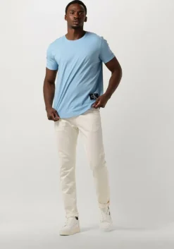 lichtblauwe calvin klein t-shirt badge turn up sleeve