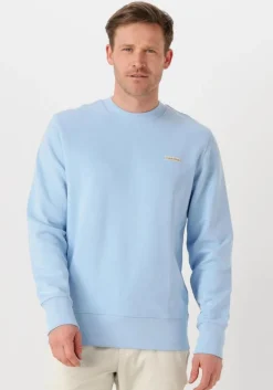 lichtblauwe calvin klein trui calvin klein label crew neck