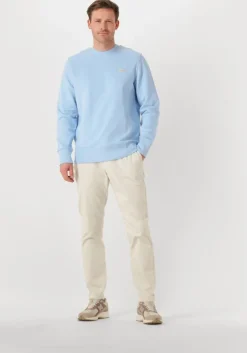 lichtblauwe calvin klein trui calvin klein label crew neck