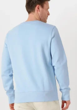 lichtblauwe calvin klein trui calvin klein label crew neck