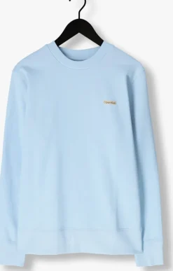 lichtblauwe calvin klein trui calvin klein label crew neck
