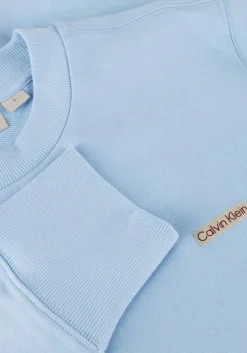 lichtblauwe calvin klein trui calvin klein label crew neck