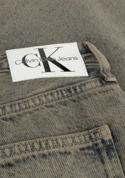 lichtblauwe calvin klein maxirok front split maxi denim skirt