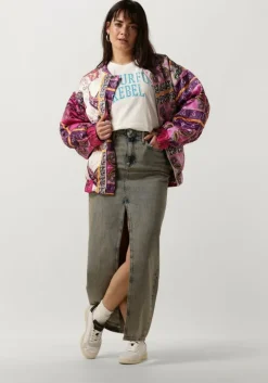 lichtblauwe calvin klein maxirok front split maxi denim skirt