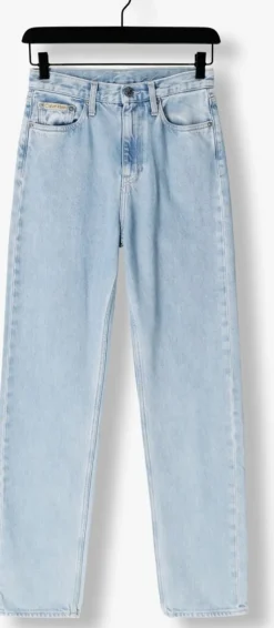 lichtblauwe calvin klein straight leg jeans high rise straight