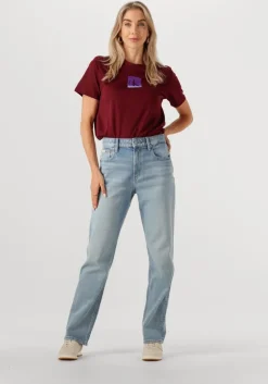 lichtblauwe calvin klein wide jeans high rise straight lt cape